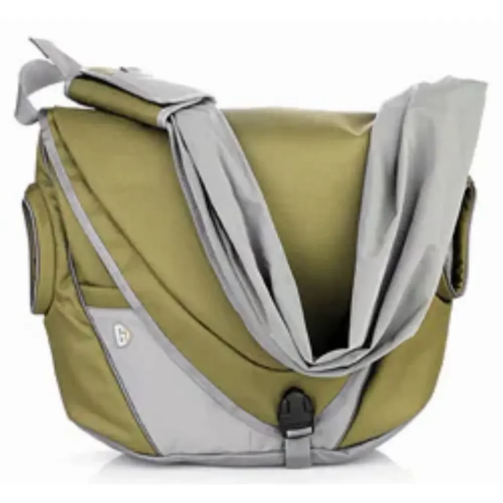 Go Gaga Messenger Diaper Bag Olive Green Gray dad's mom's baby sling purse
